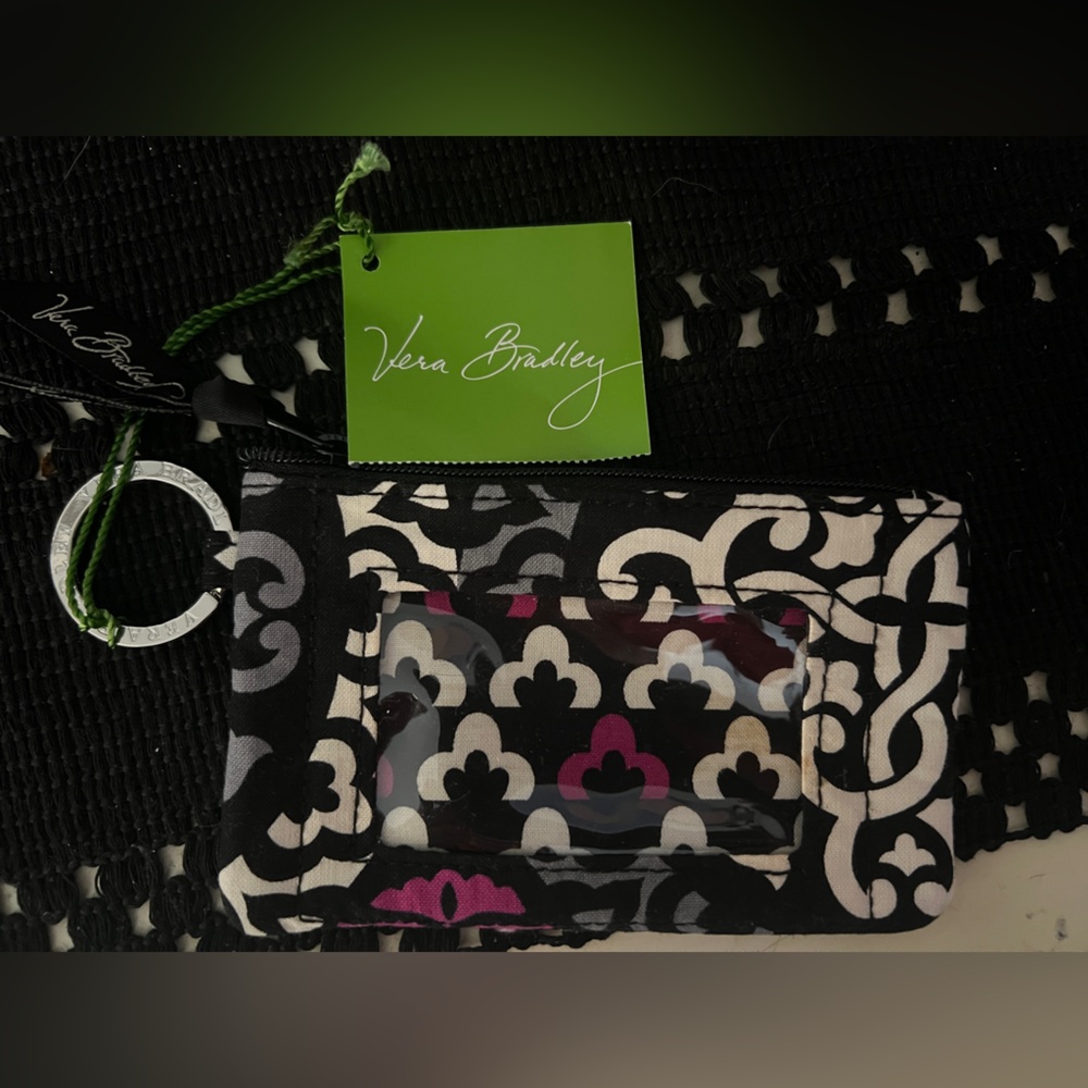 Vera Bradley Black and Pink ID Holder